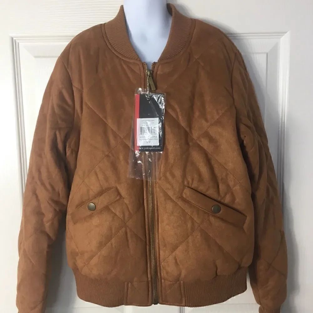 YOKI Girls Faux Suede Bomber Jacket Medium (8-10)